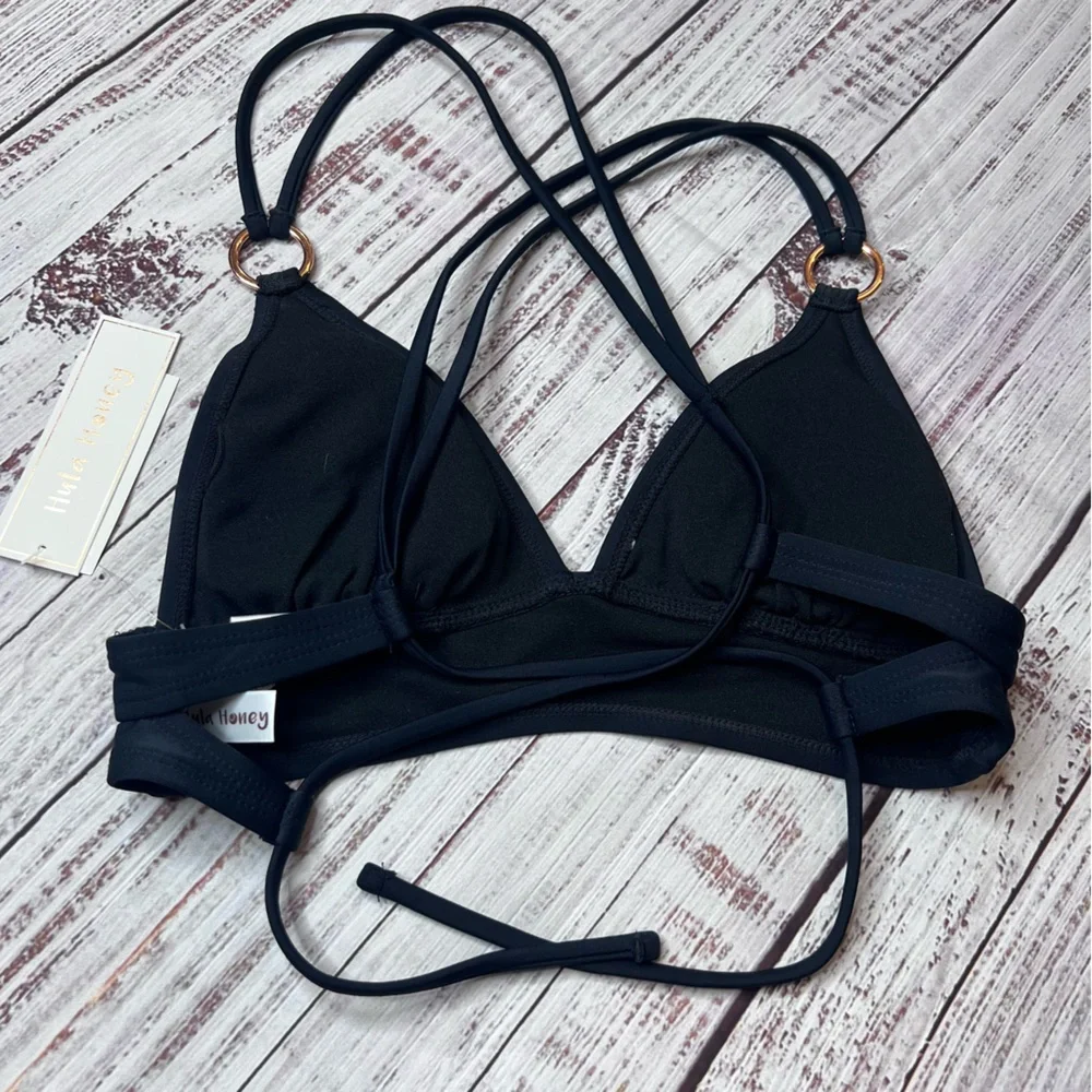 Hula Honey Black Bikini Swim Top